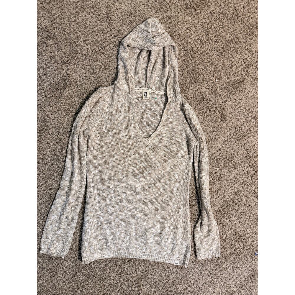 3 for $9 Roxy oatmeal hooded sweater L EUC